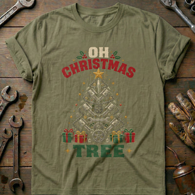 Oh Christmas Tree Engine Parts Motorcycle T-Shirt EU Gift For Biker