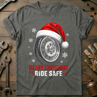 Merry Christmas Ride Safe Motorcycle T-Shirt EU Gift For Biker