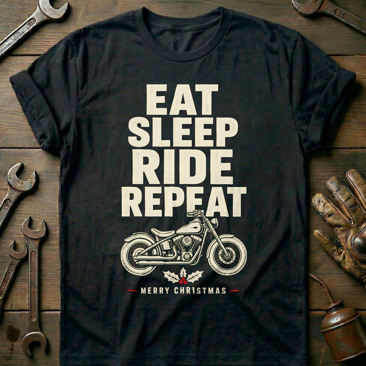 Eat Sleep Ride Repeat Motorcycle T-Shirt GC Gift For Biker