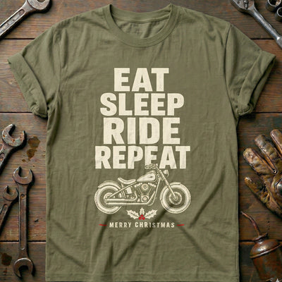 Eat Sleep Ride Repeat Motorcycle T-Shirt GC Gift For Biker