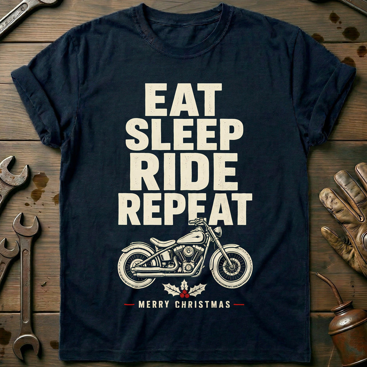 Eat Sleep Ride Repeat Motorcycle T-Shirt GC Gift For Biker