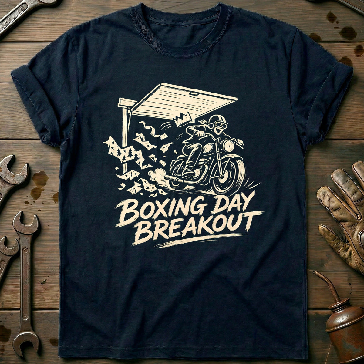 Boxing Day Breakout Motorcycle T-Shirt GC Gift For Biker