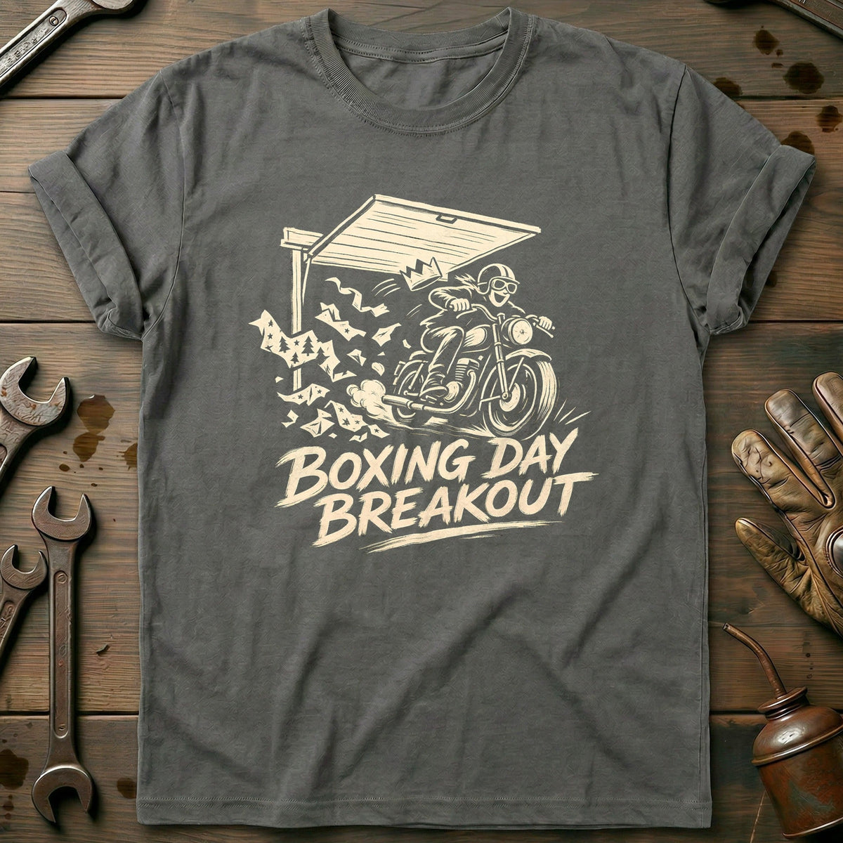 Boxing Day Breakout Motorcycle T-Shirt GC Gift For Biker