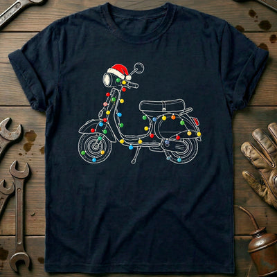 Scooter Christmas Lights Motorcycle T-Shirt EU Gift For Biker