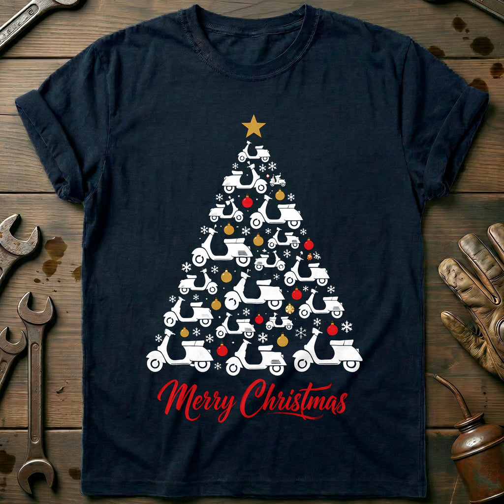 Scooter Christmas Tree Motorcycle T-Shirt EU Gift For Biker