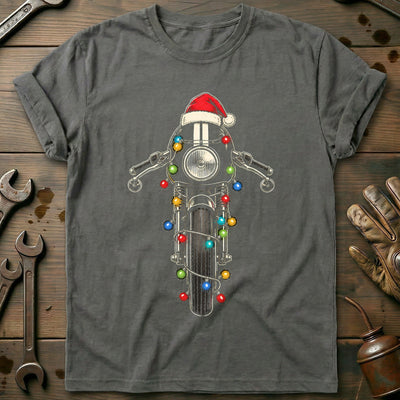 Cafe Racer Christmas Lights Motorcycle T-Shirt GC Gift For Biker