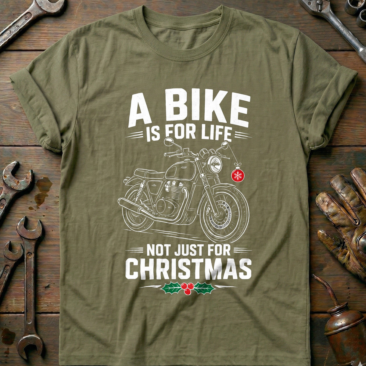 A Bike is for Life Not Just for Christmas Motorcycle T-Shirt GC Gift For Biker