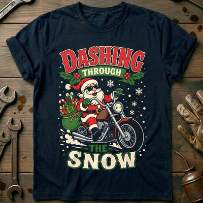 Dashing Through the Snow Motorcycle T-Shirt GC Gift For Biker