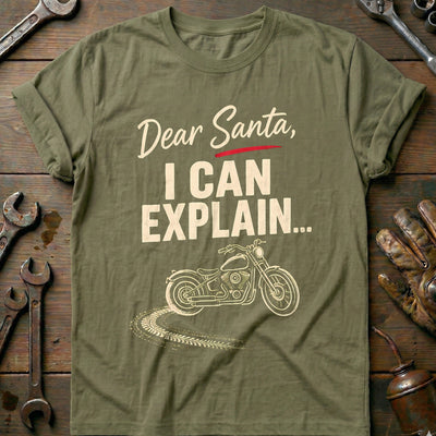 Dear Santa I Can Explain Motorcycle T-Shirt GC Gift For Biker