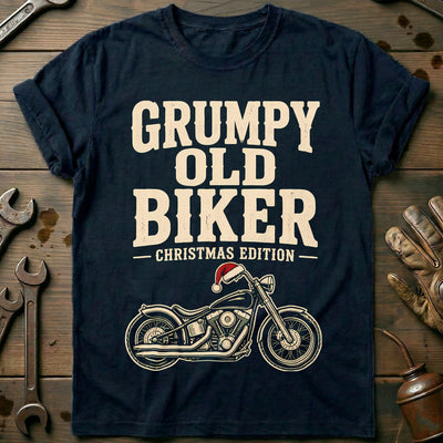 Grumpy Old Biker Christmas Edition Motorcycle T-Shirt GC Gift For Biker