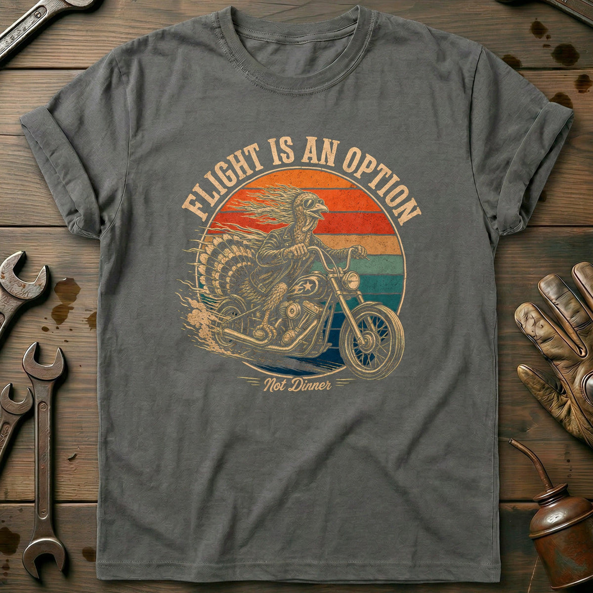 Flight is an Option Not Dinner Motorcycle T-Shirt AU Gift For Biker