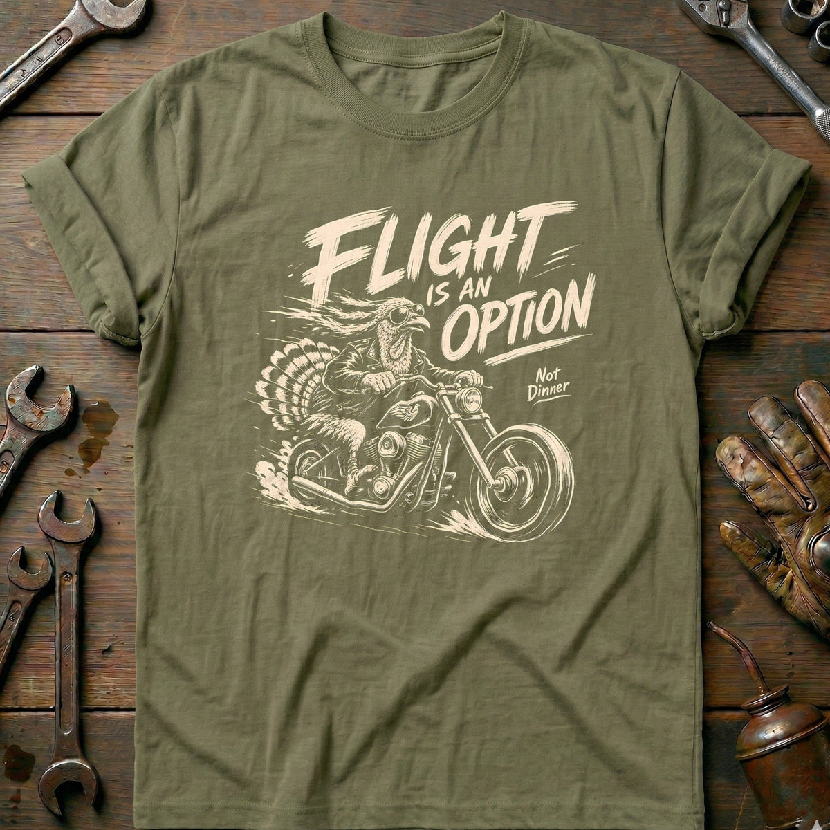 Flight is an Option Not Dinner Motorcycle T-Shirt EU Gift For Biker