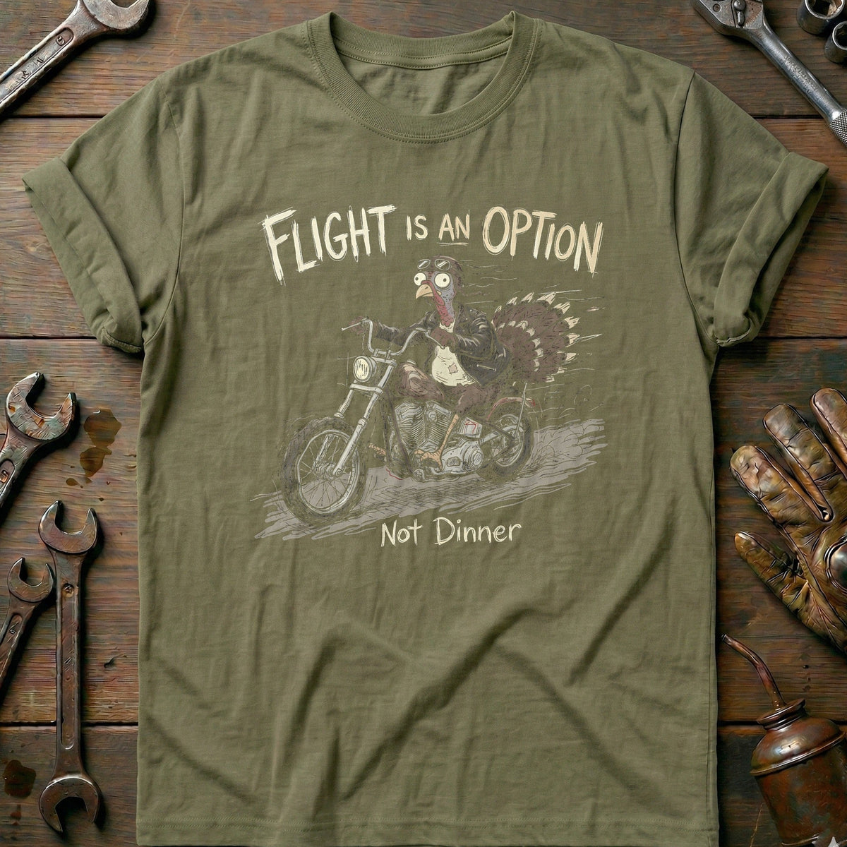 Flight is an Option Not Dinner Motorcycle T-Shirt EU Gift For Biker