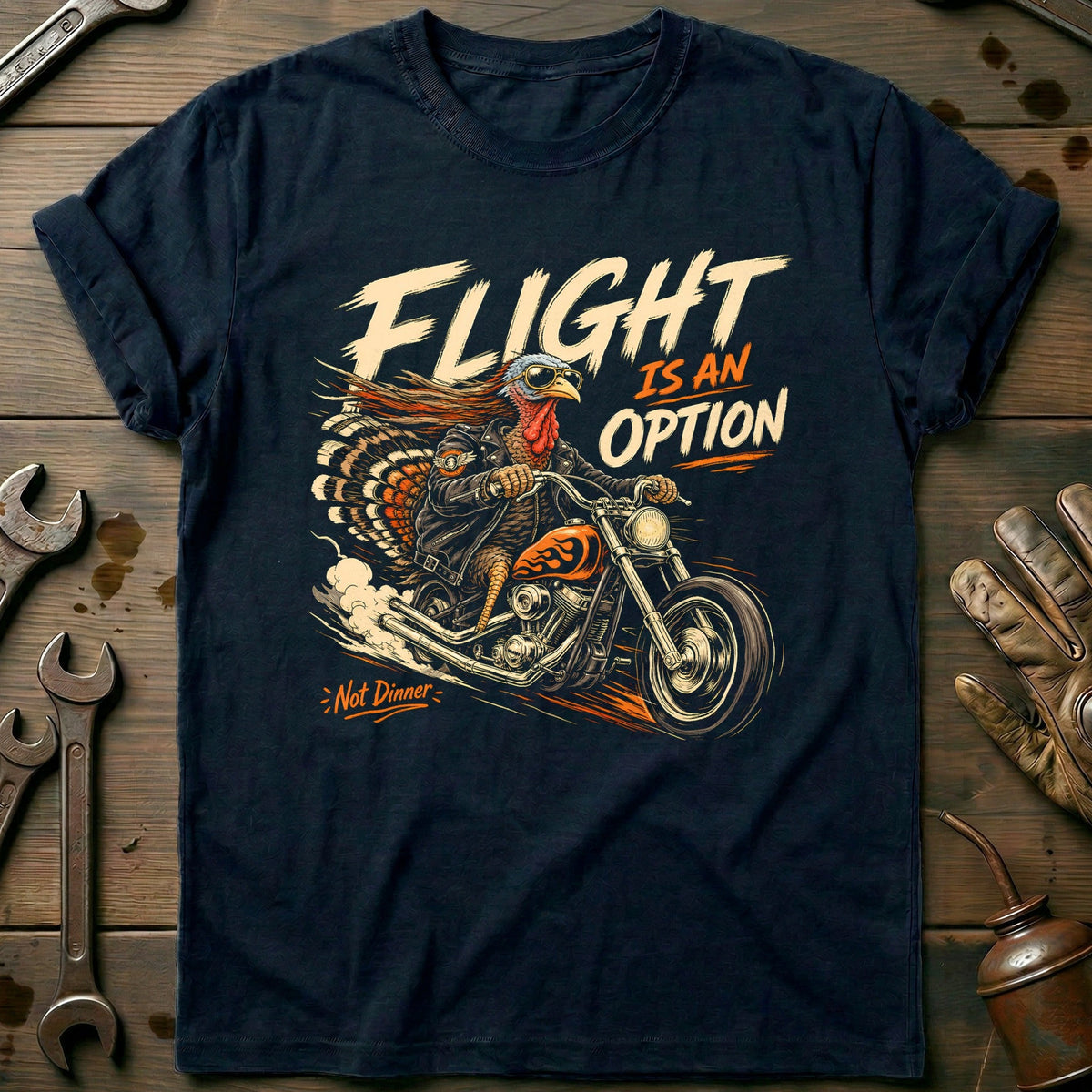 Flight is an Option Not Dinner Motorcycle T-Shirt AU Gift For Biker
