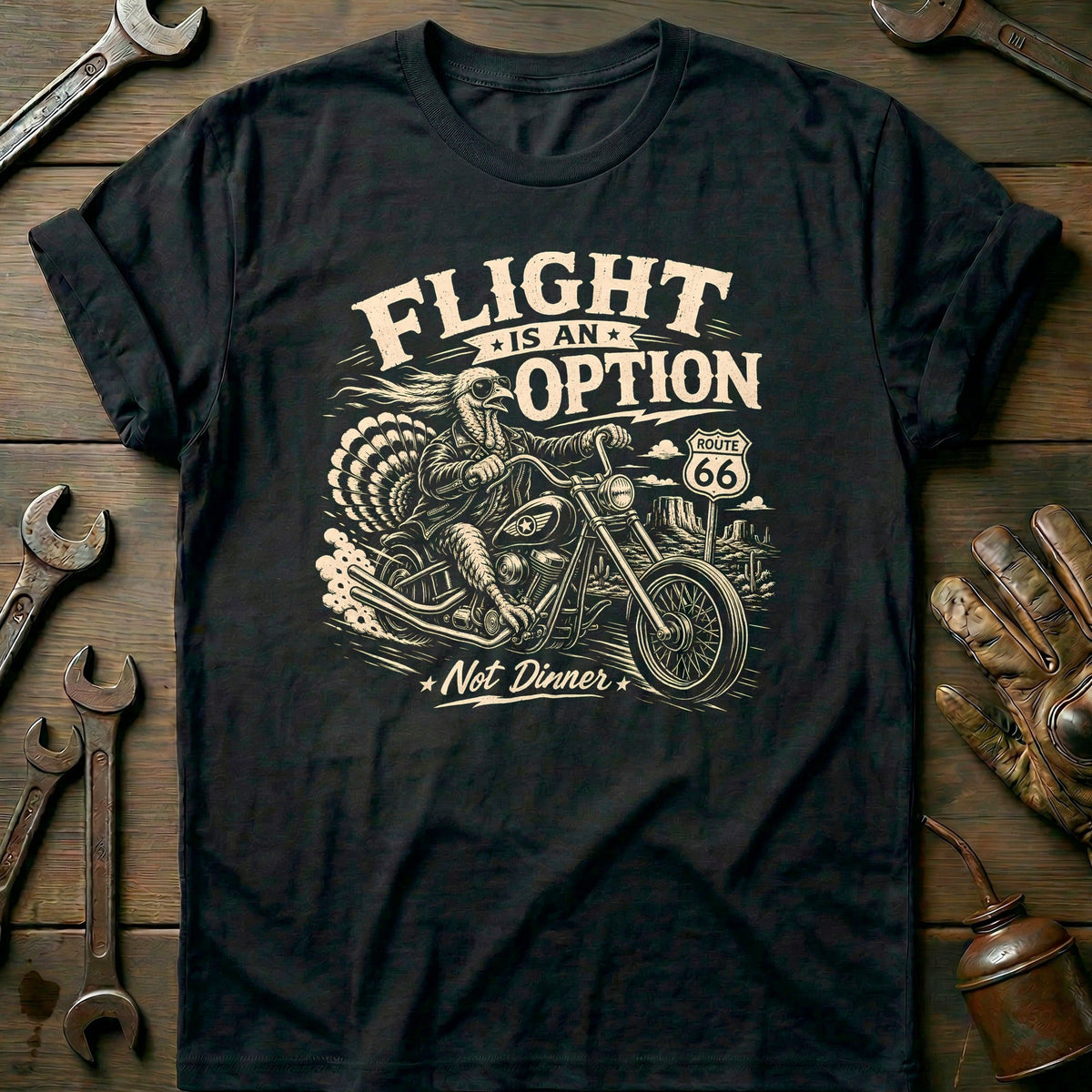 Flight is an Option Not Dinner Motorcycle T-Shirt AU Gift For Biker