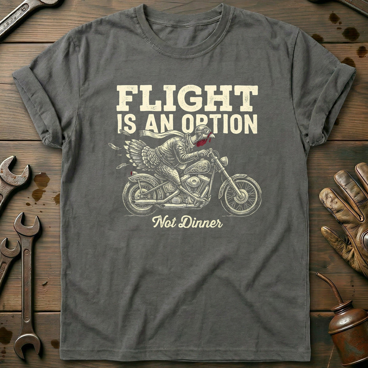 Flight is an Option Not Dinner Motorcycle T-Shirt AU Gift For Biker