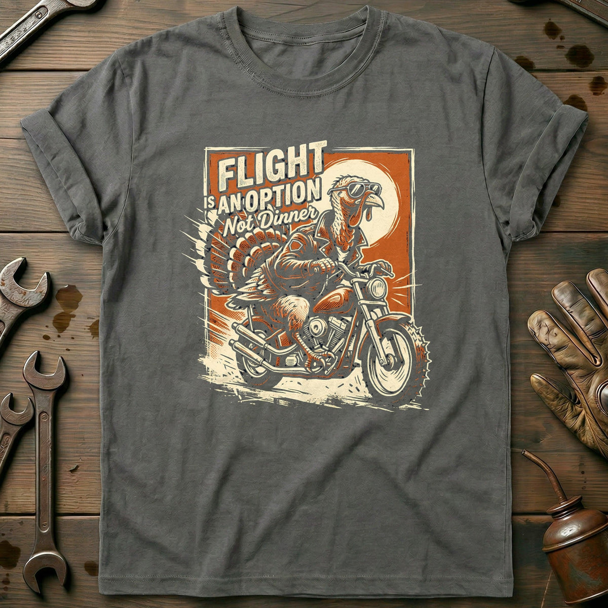 Flight is an Option Not Dinner Motorcycle T-Shirt Gift For Biker