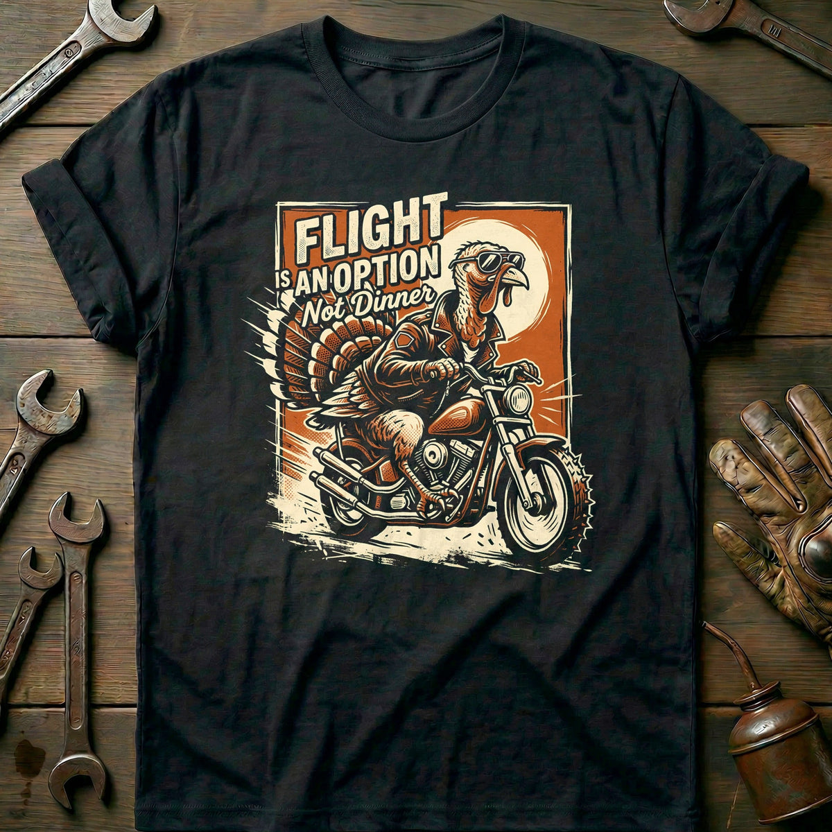 Flight is an Option Not Dinner Motorcycle T-Shirt AU Gift For Biker