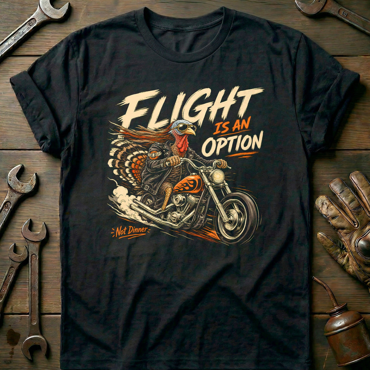 Flight is an Option Not Dinner Motorcycle T-Shirt Gift For Biker