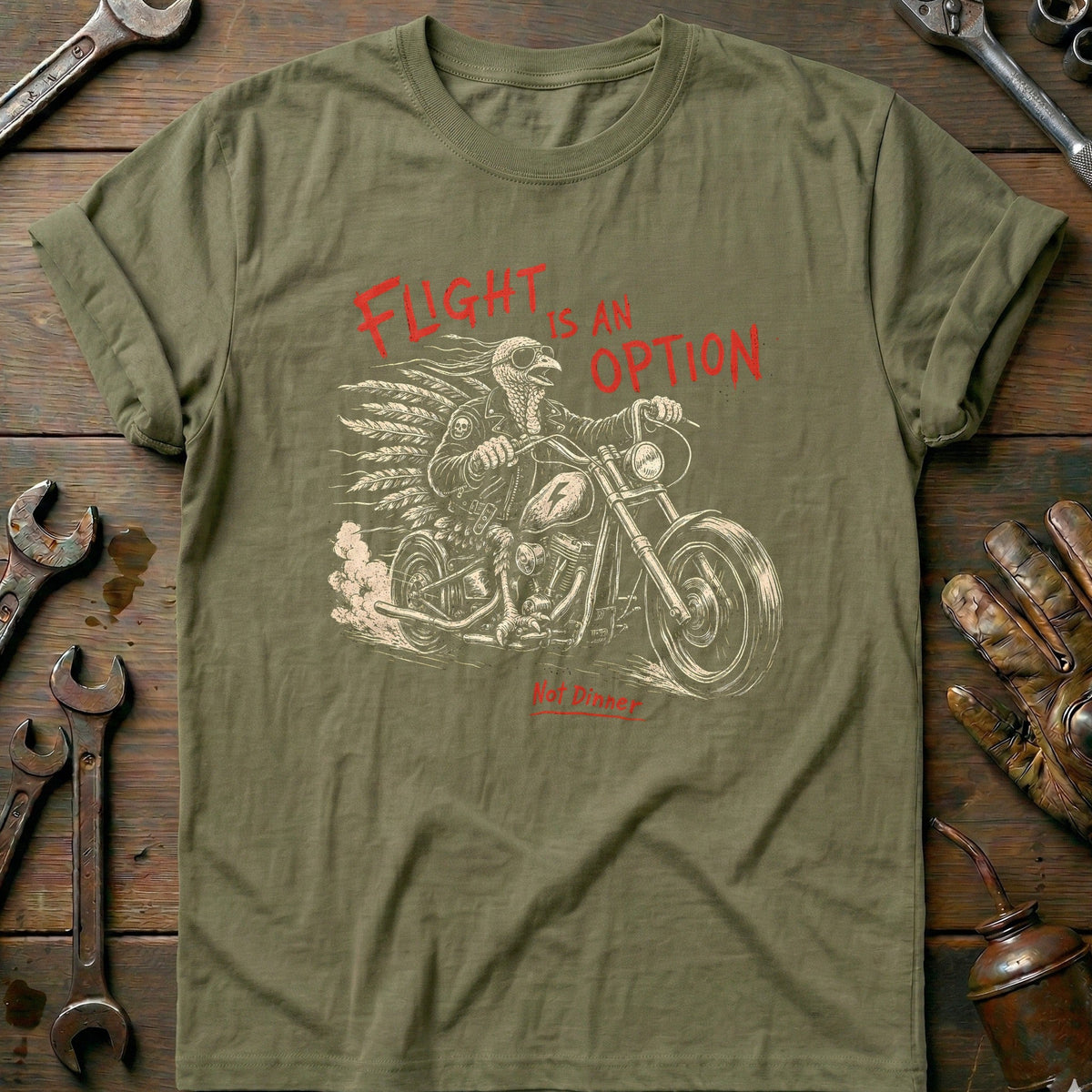 Flight is an Option Not Dinner Motorcycle T-Shirt Gift For Biker