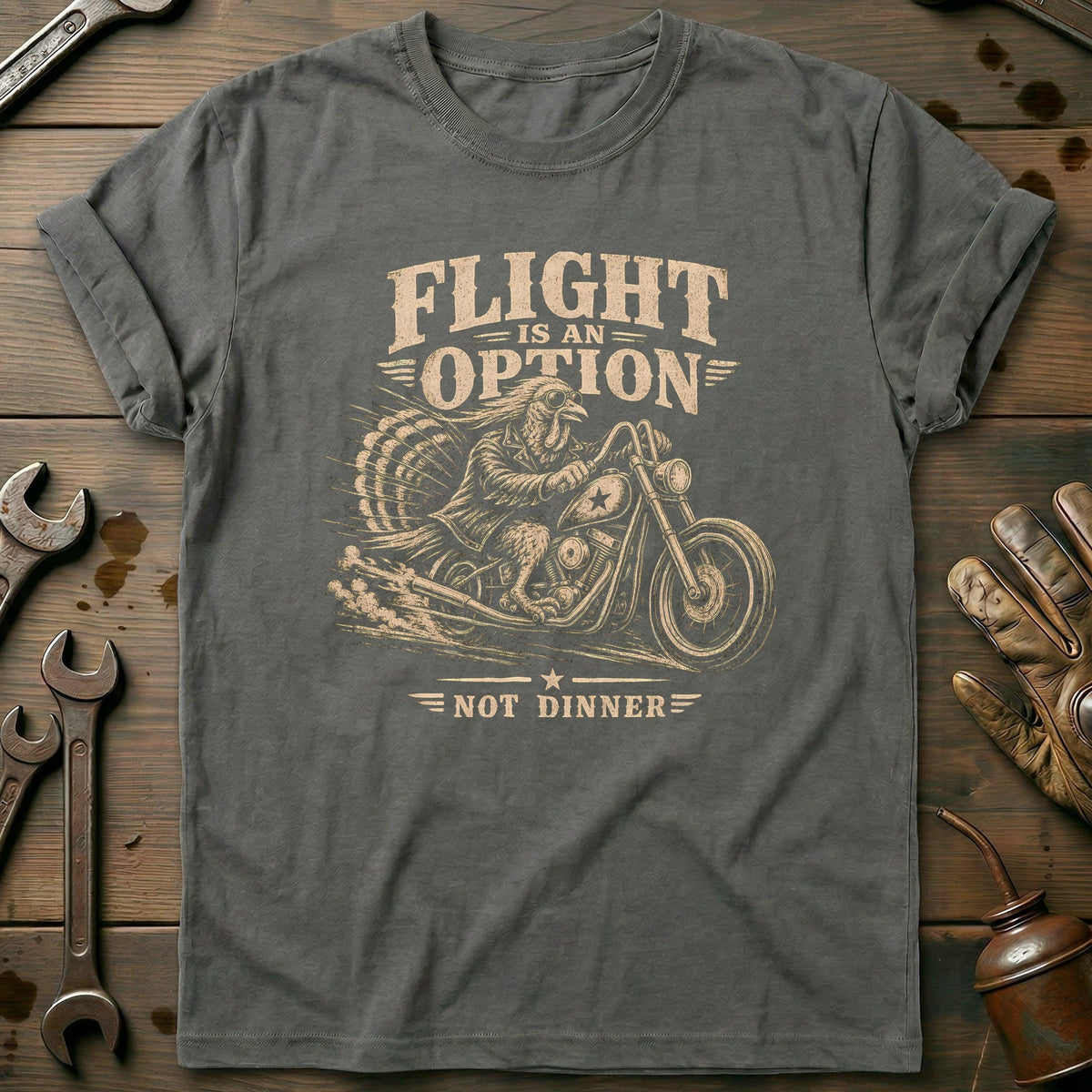 Flight is an Option Not Dinner Motorcycle T-Shirt Gift For Biker