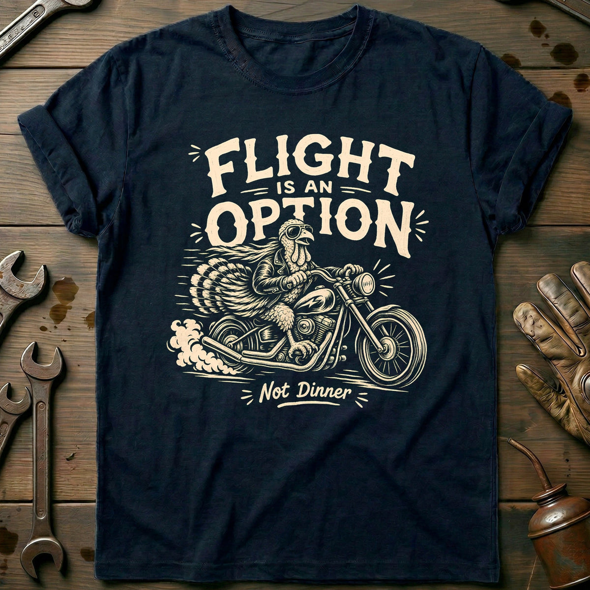 Flight is an Option Not Dinner Motorcycle T-Shirt AU Gift For Biker