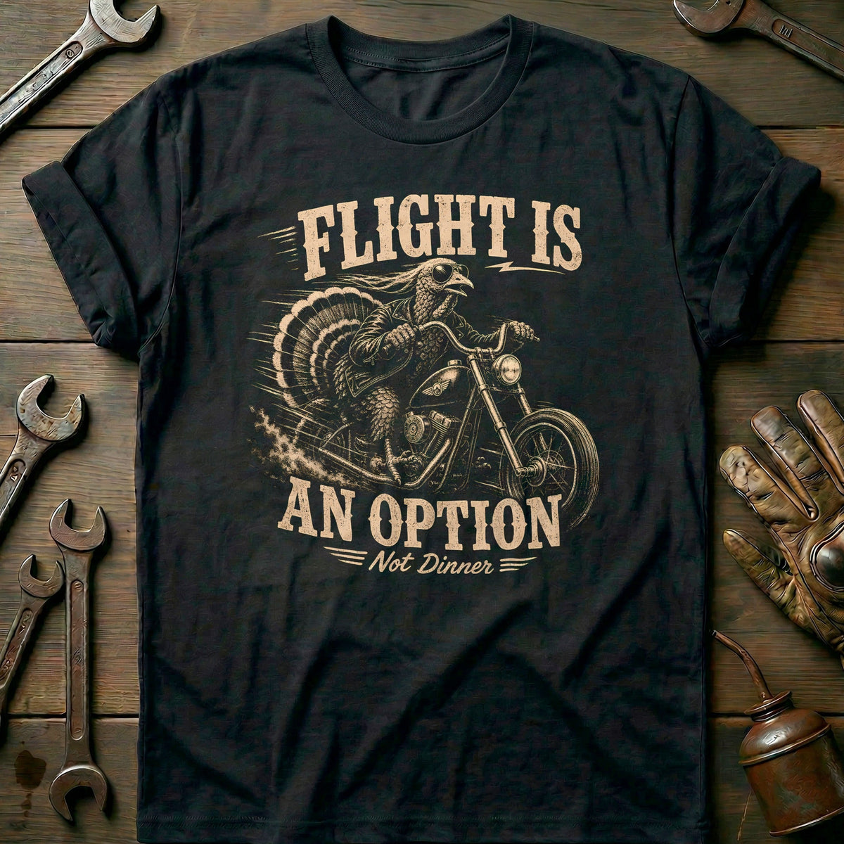 Flight is an Option Not Dinner Motorcycle T-Shirt Gift For Biker
