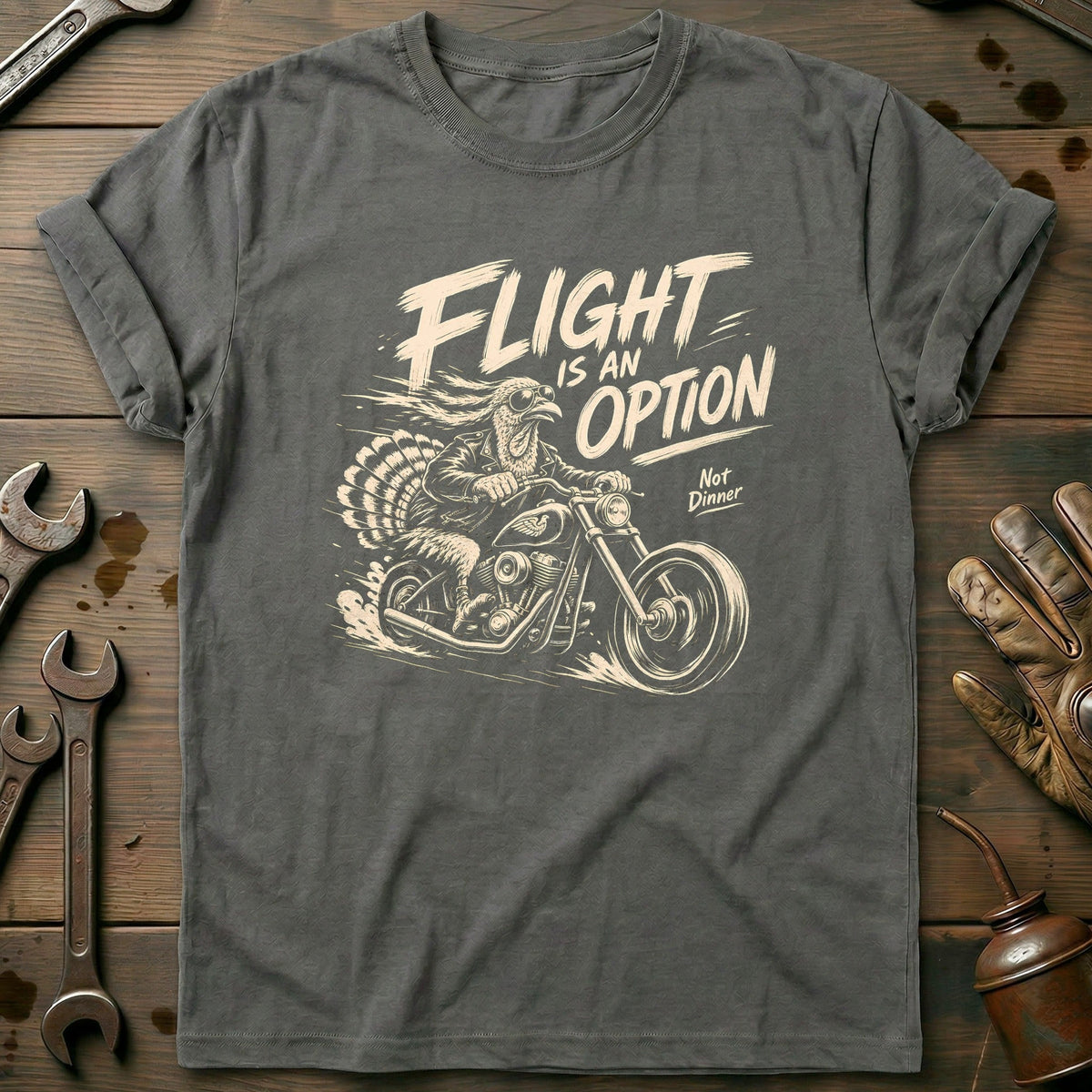Flight is an Option Not Dinner Motorcycle T-Shirt Gift For Biker