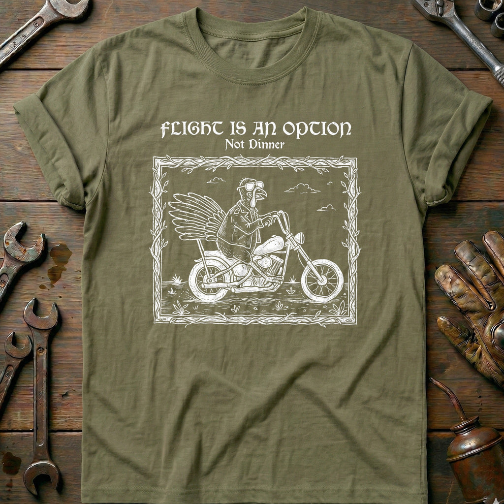 Flight is an Option Not Dinner Motorcycle T-Shirt US Gift For Biker