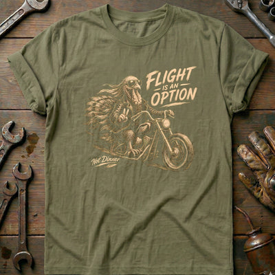 Flight is an Option Not Dinner Motorcycle T-Shirt US Gift For Biker