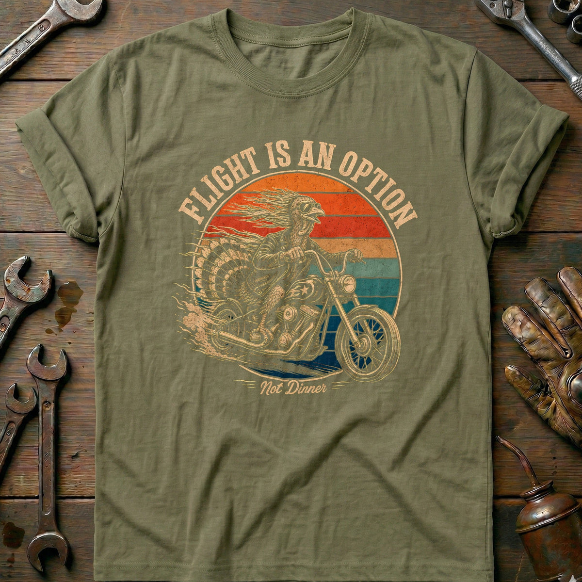 Flight is an Option Not Dinner Motorcycle T-Shirt EU Gift For Biker