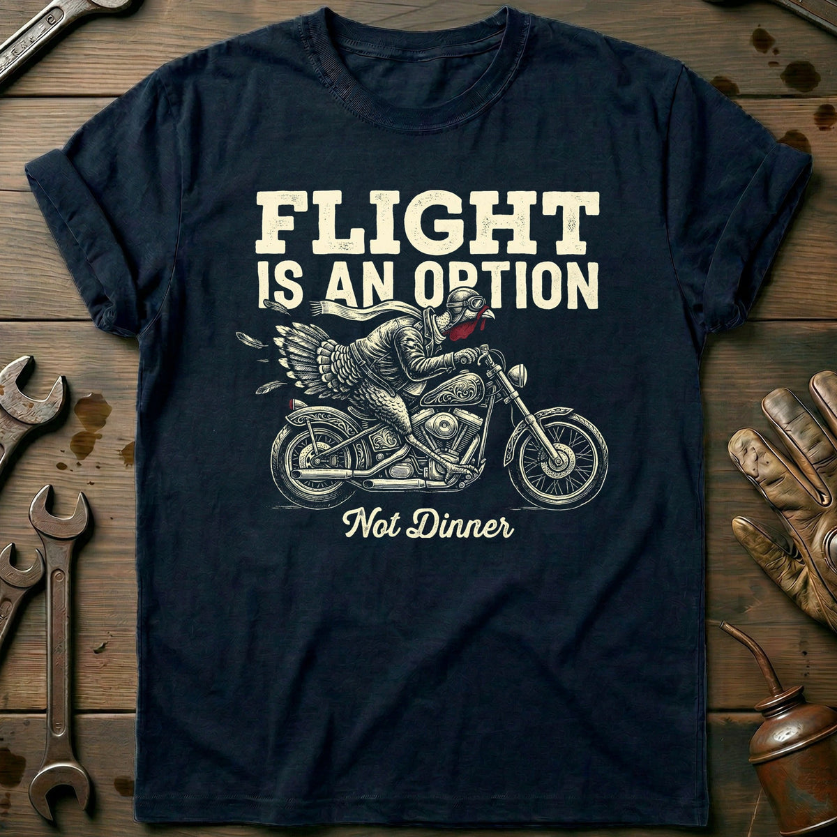 Flight is an Option Not Dinner Motorcycle T-Shirt Gift For Biker