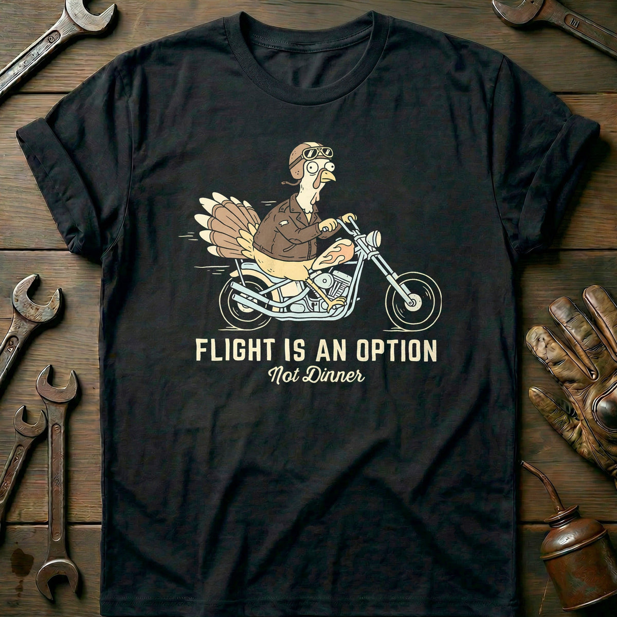 Flight is an Option Not Dinner Motorcycle T-Shirt Gift For Biker