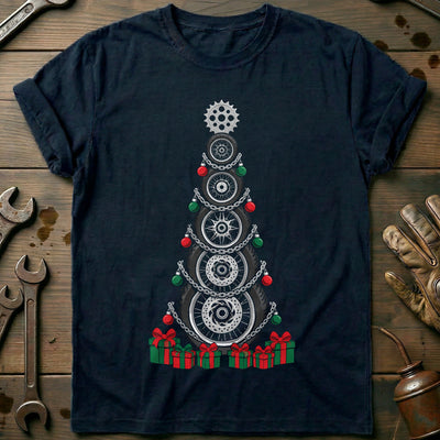 Tyres and Chains Christmas Tree Motorcycle T-Shirt GC Gift For Biker
