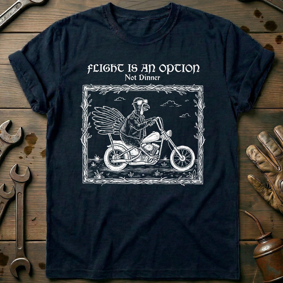 Flight is an Option Not Dinner Motorcycle T-Shirt AU Gift For Biker