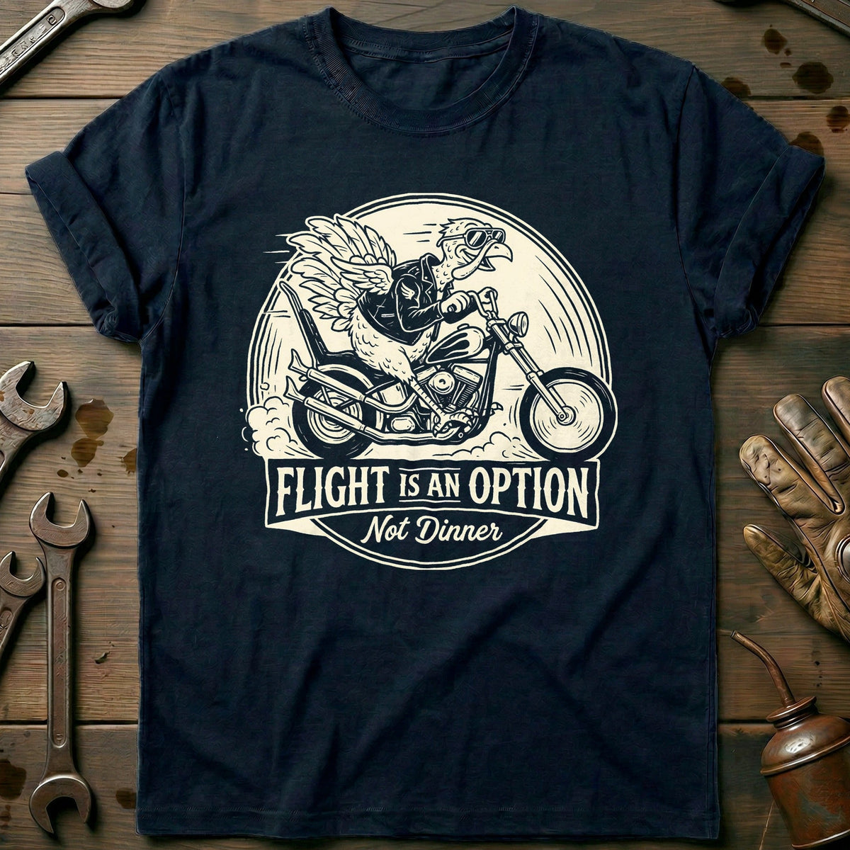 Flight is an Option Not Dinner Motorcycle T-Shirt Gift For Biker