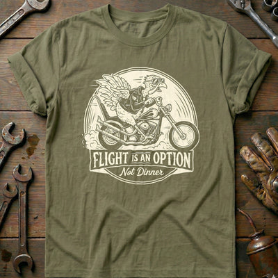 Flight is an Option Not Dinner Motorcycle T-Shirt US Gift For Biker