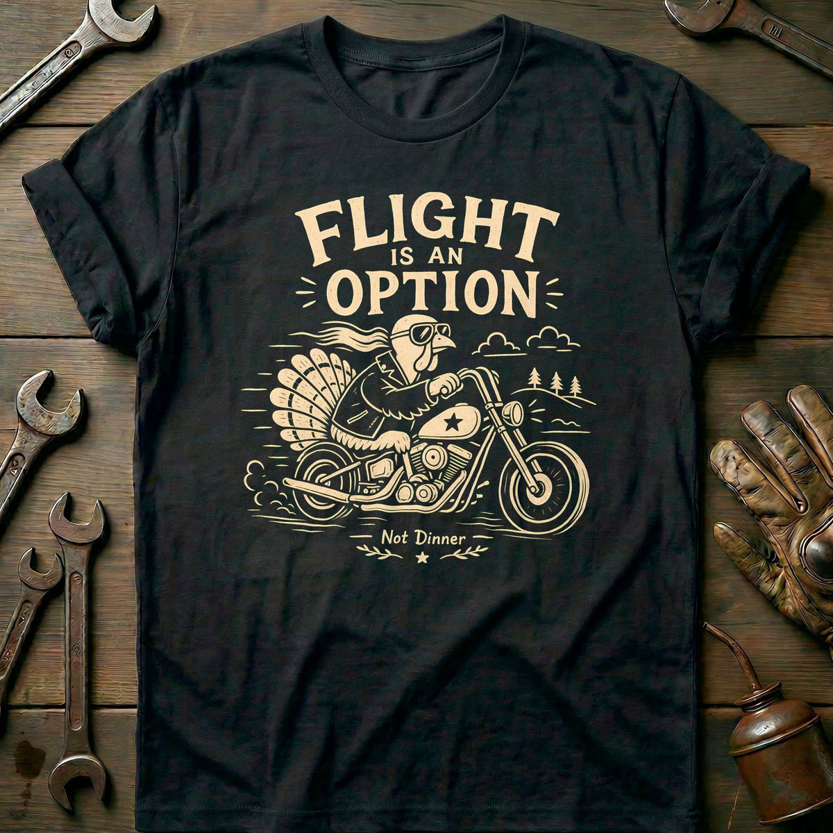 Flight is an Option Not Dinner Motorcycle T-Shirt Gift For Biker