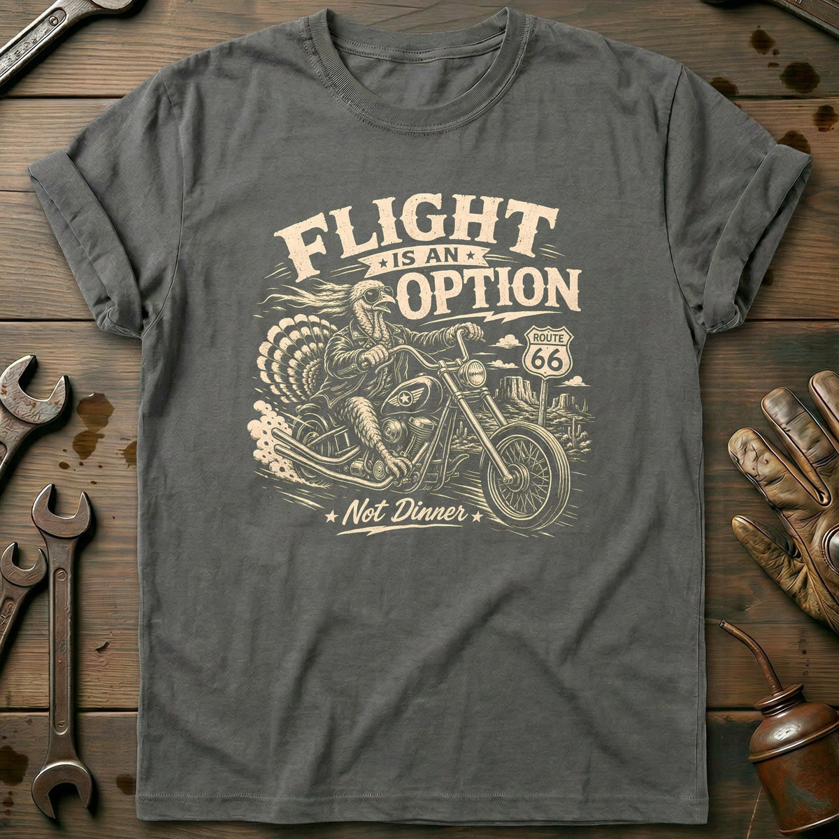 Flight is an Option Not Dinner Motorcycle T-Shirt Gift For Biker
