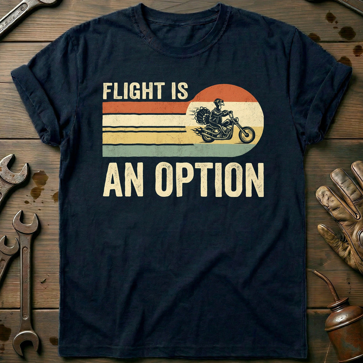 Flight is an Option Not Dinner Motorcycle T-Shirt US Gift For Biker