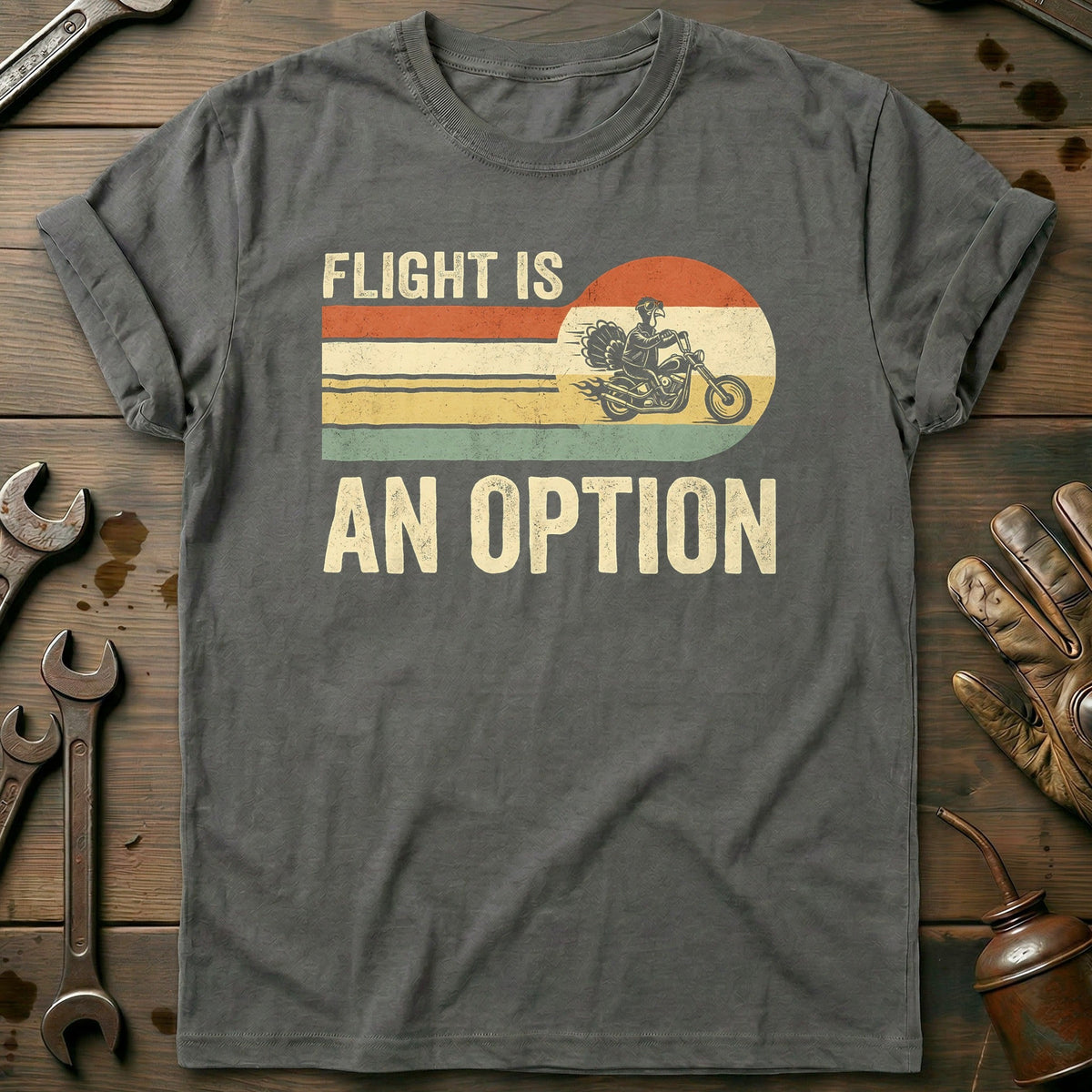 Flight is an Option Not Dinner Motorcycle T-Shirt US Gift For Biker