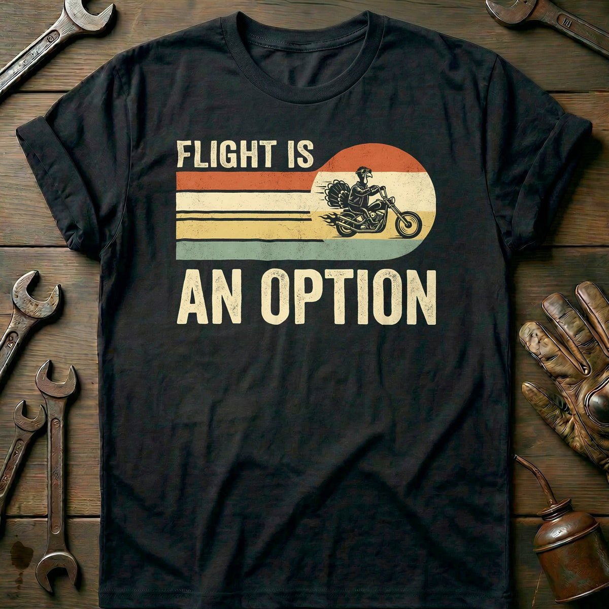 Flight is an Option Not Dinner Motorcycle T-Shirt US Gift For Biker