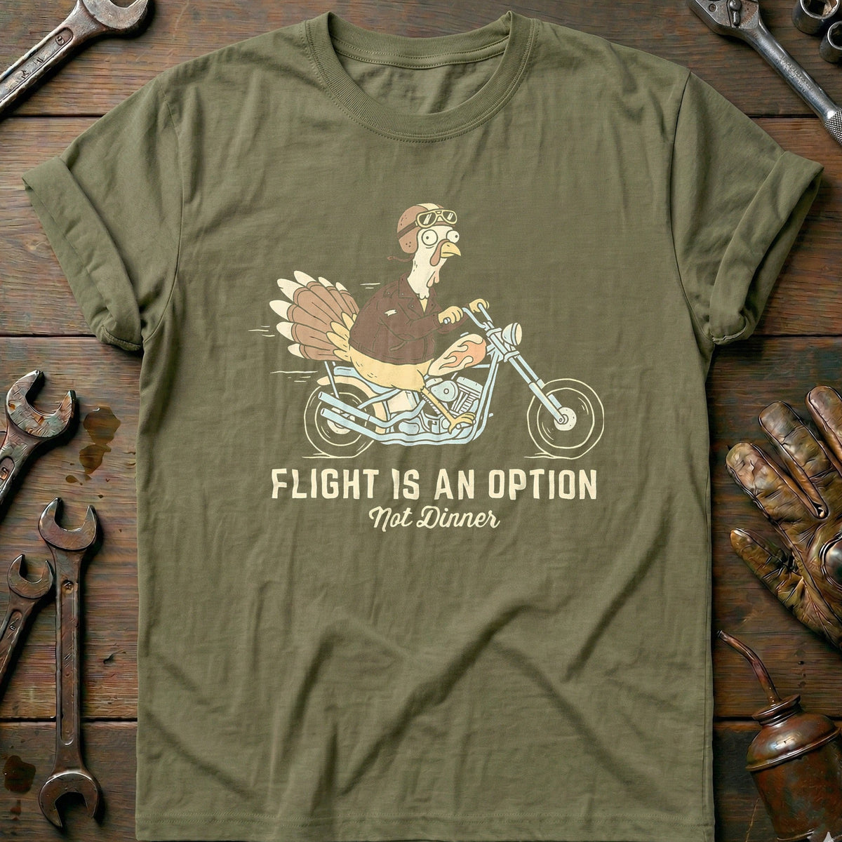 Flight is an Option Not Dinner Motorcycle T-Shirt AU Gift For Biker