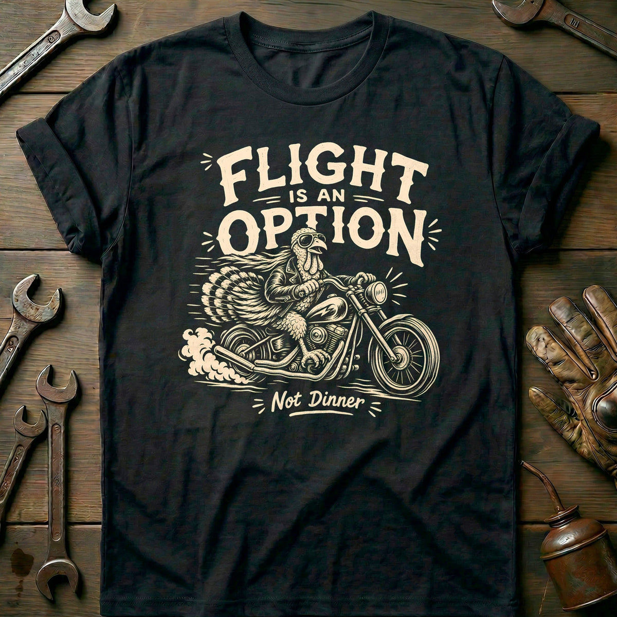 Flight is an Option Not Dinner Motorcycle T-Shirt Gift For Biker