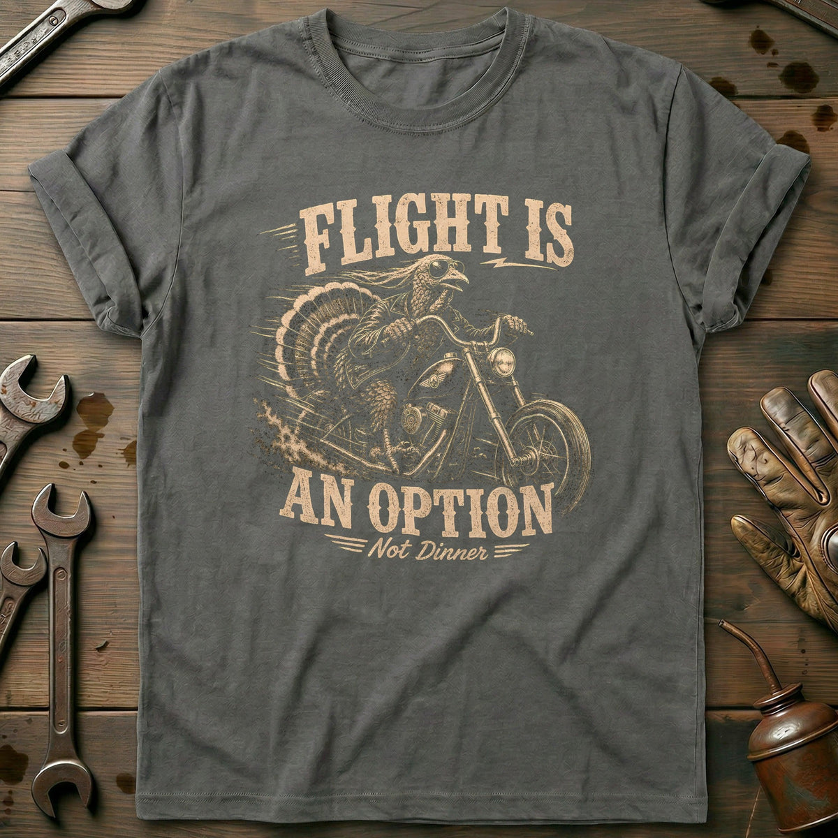Flight is an Option Not Dinner Motorcycle T-Shirt AU Gift For Biker