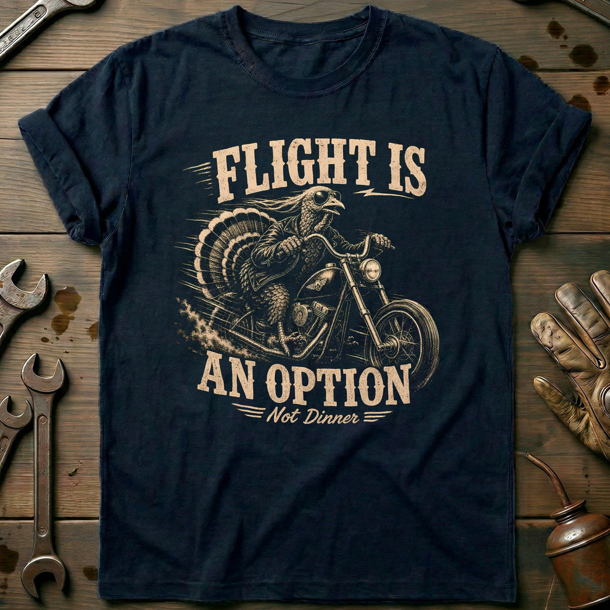 Flight is an Option Not Dinner Motorcycle T-Shirt AU Gift For Biker