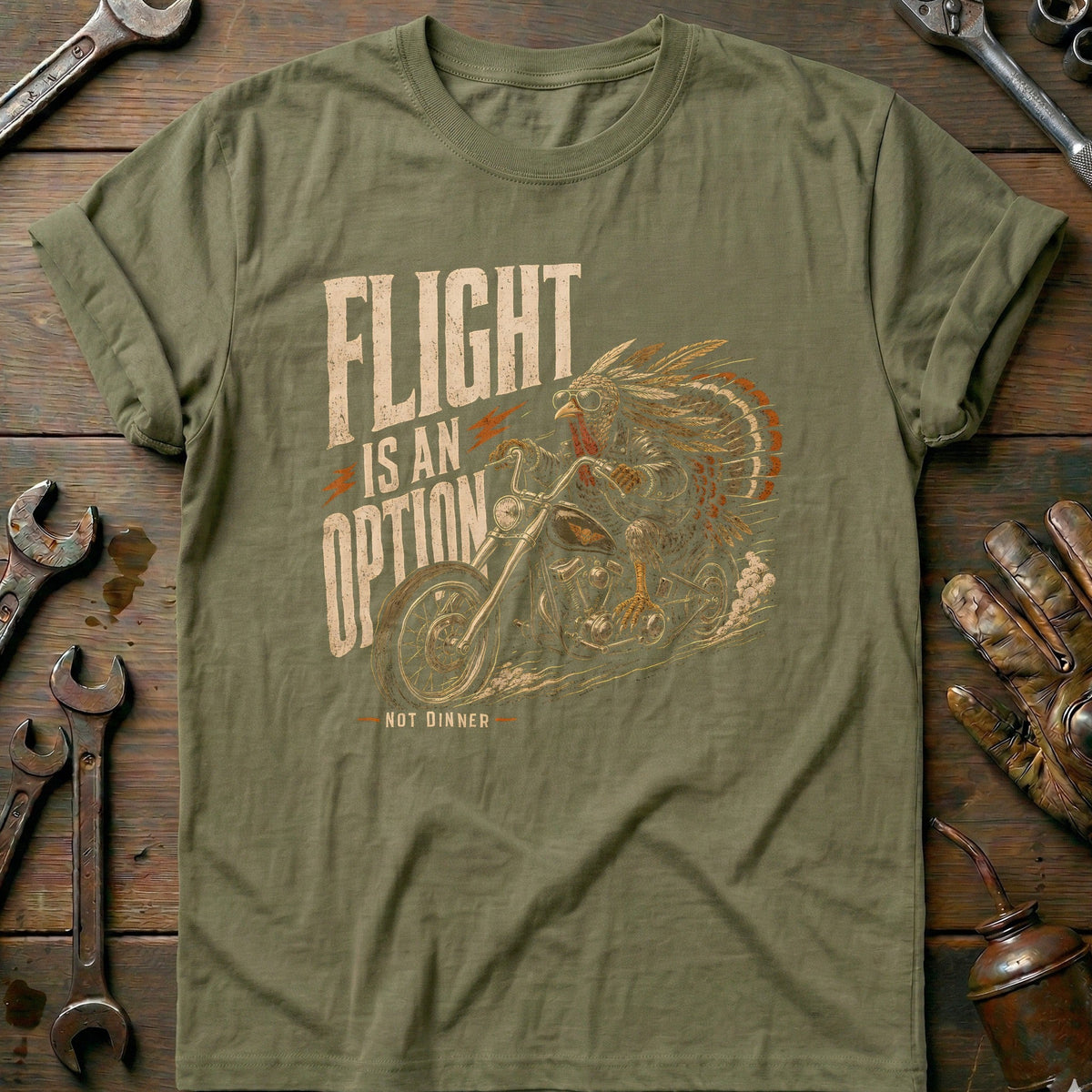Flight is an Option Not Dinner Motorcycle T-Shirt EU Gift For Biker