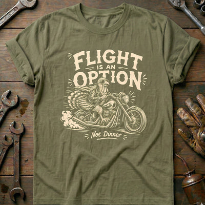 Flight is an Option Not Dinner Motorcycle T-Shirt EU Gift For Biker