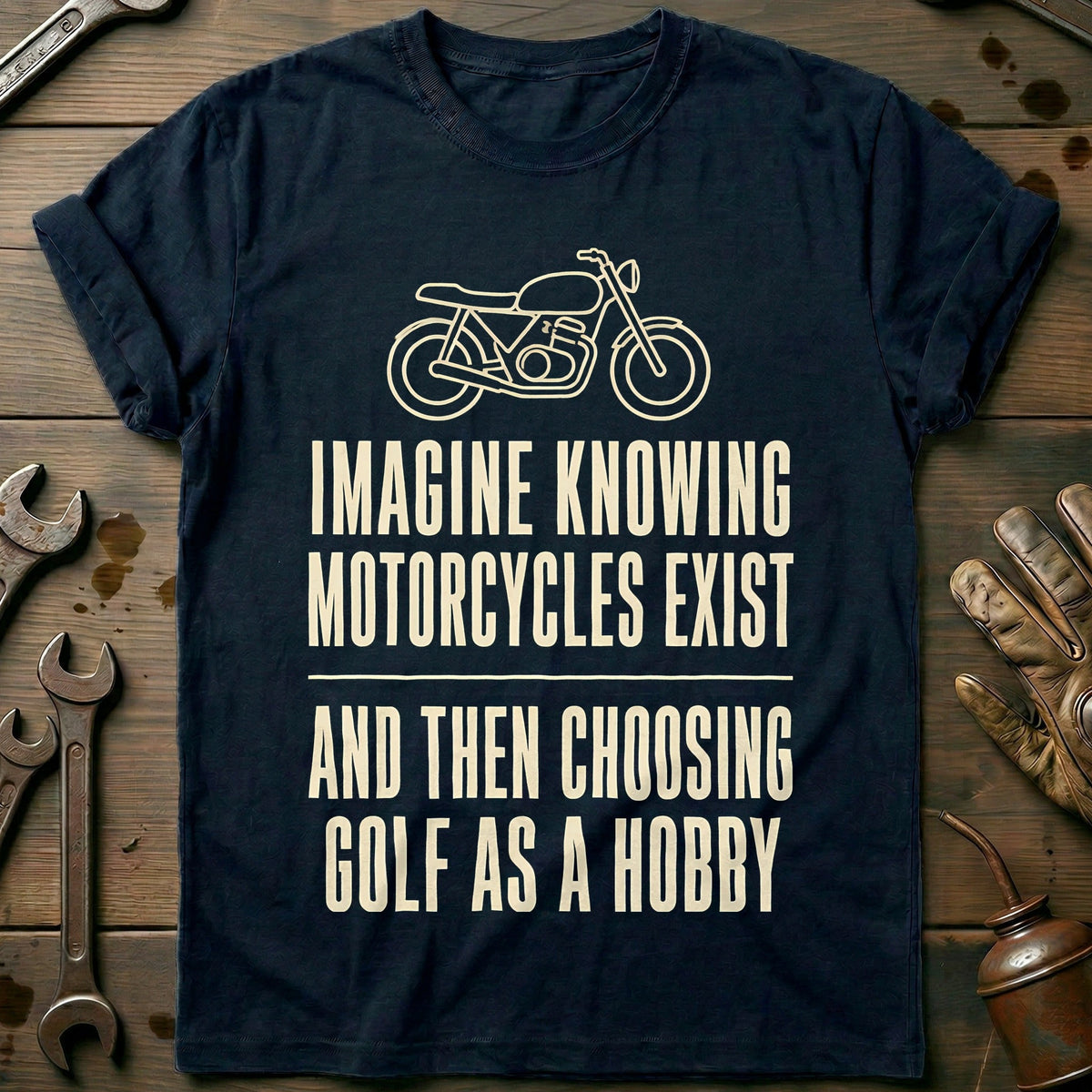 Choosing Golf as a Hobby Motorcycle T-Shirt Gift For Biker