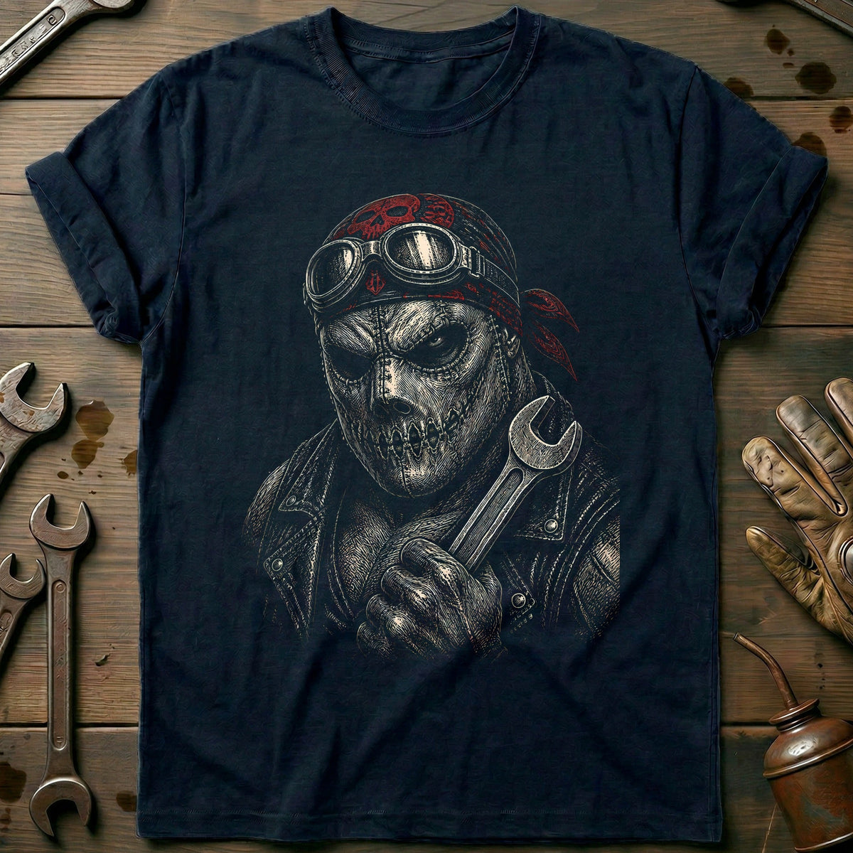 Chainsaw Etched Motorcycle T-Shirt Gift For Biker